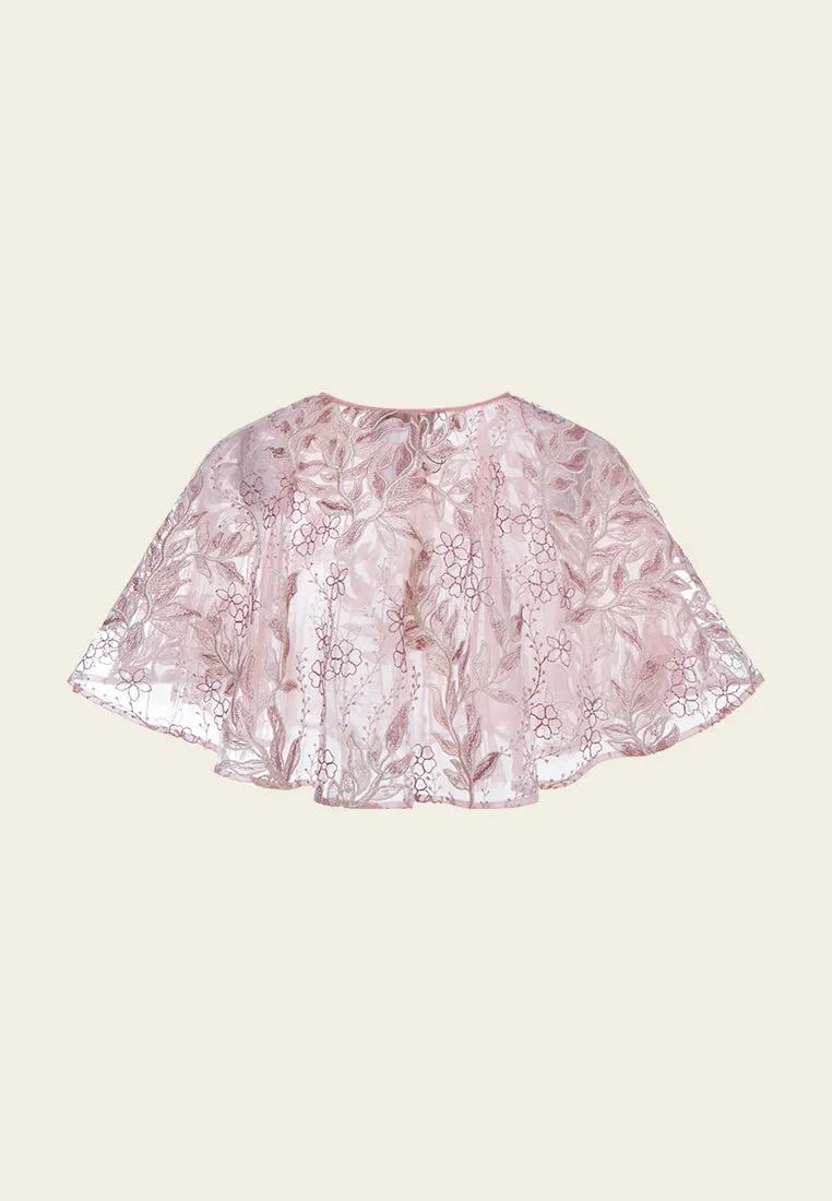Sequin & Embroidery Mesh Cape