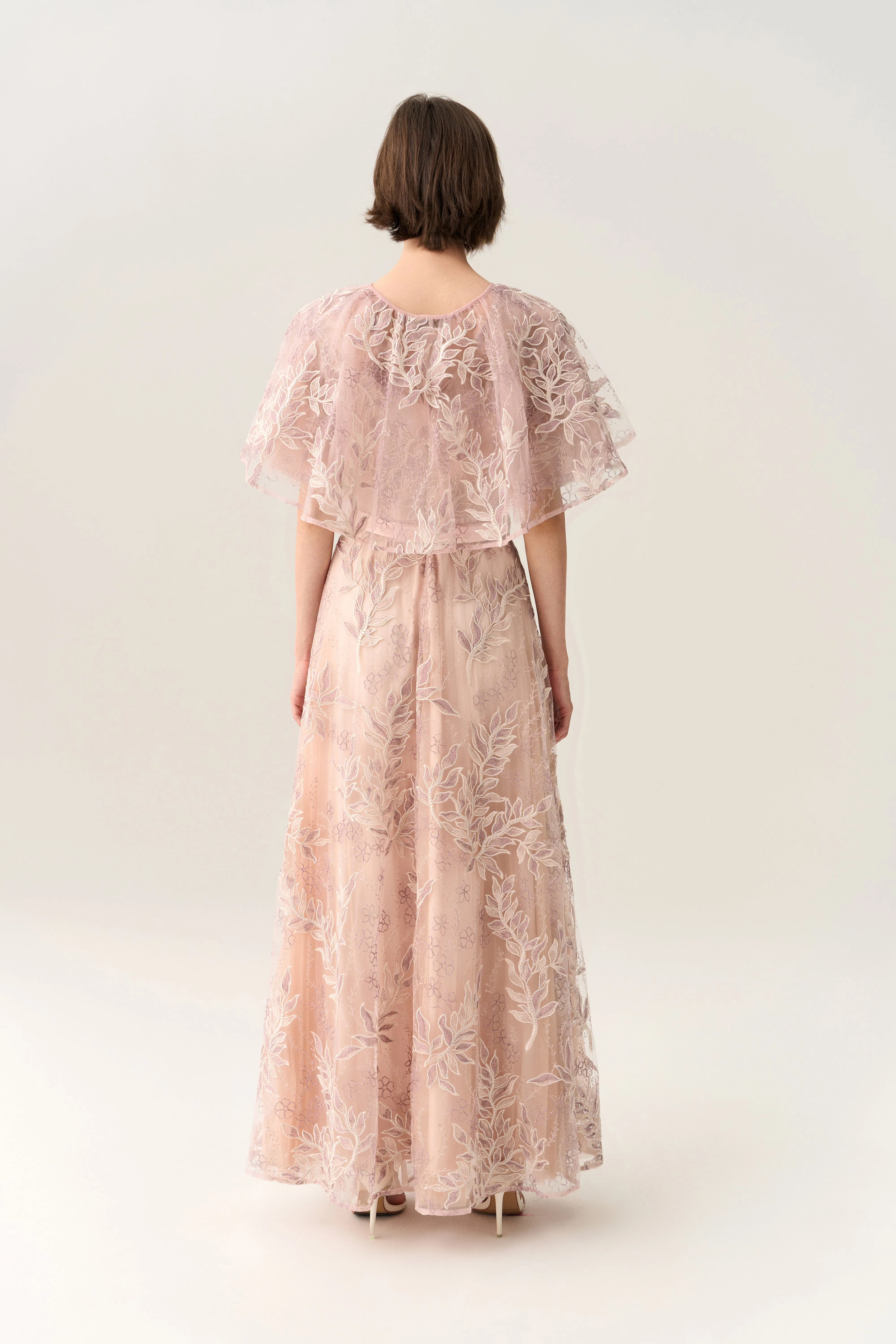 Sequin & Embroidery Mesh Cape