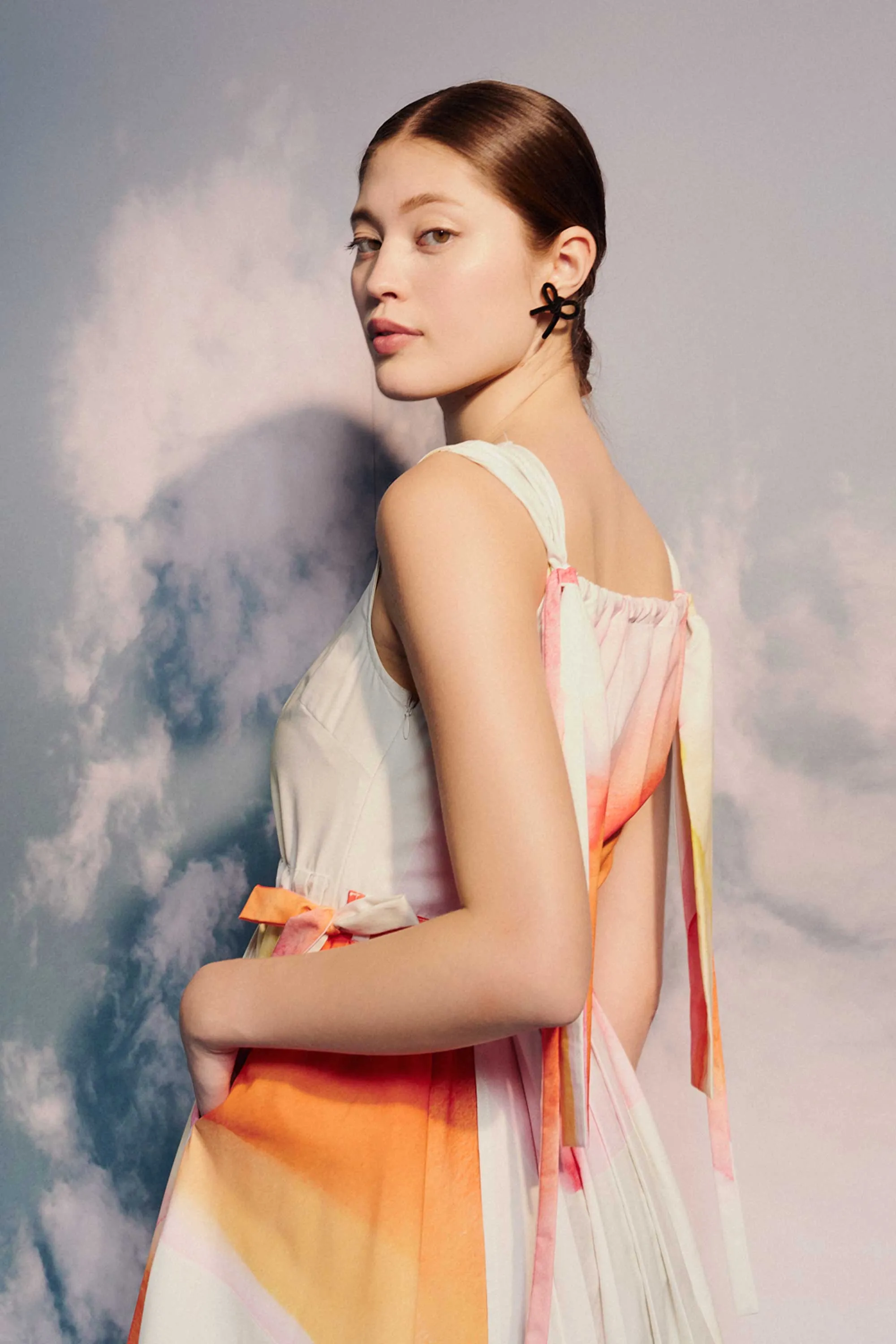 Side Sash Asymmetric Midi Dress (Journey)