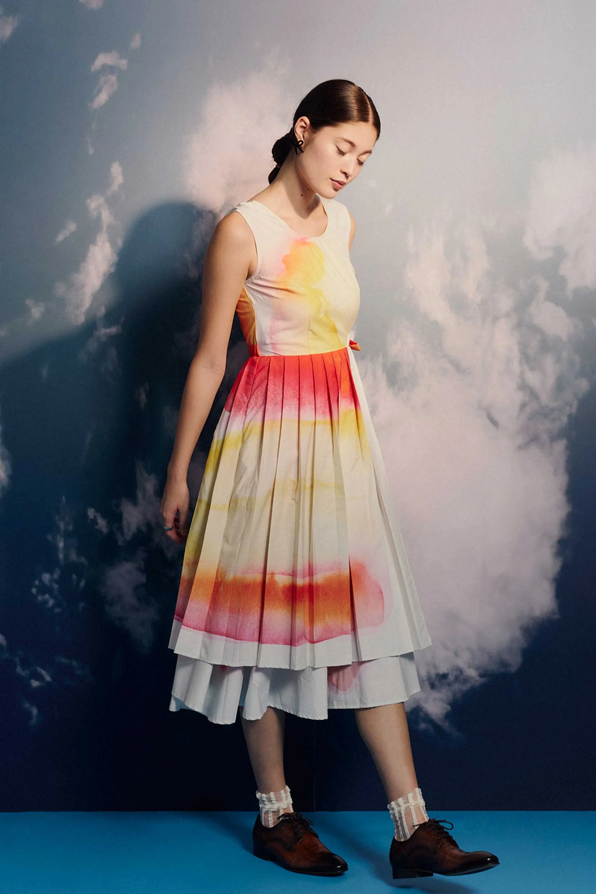 Side Sash Asymmetric Midi Dress (Journey)