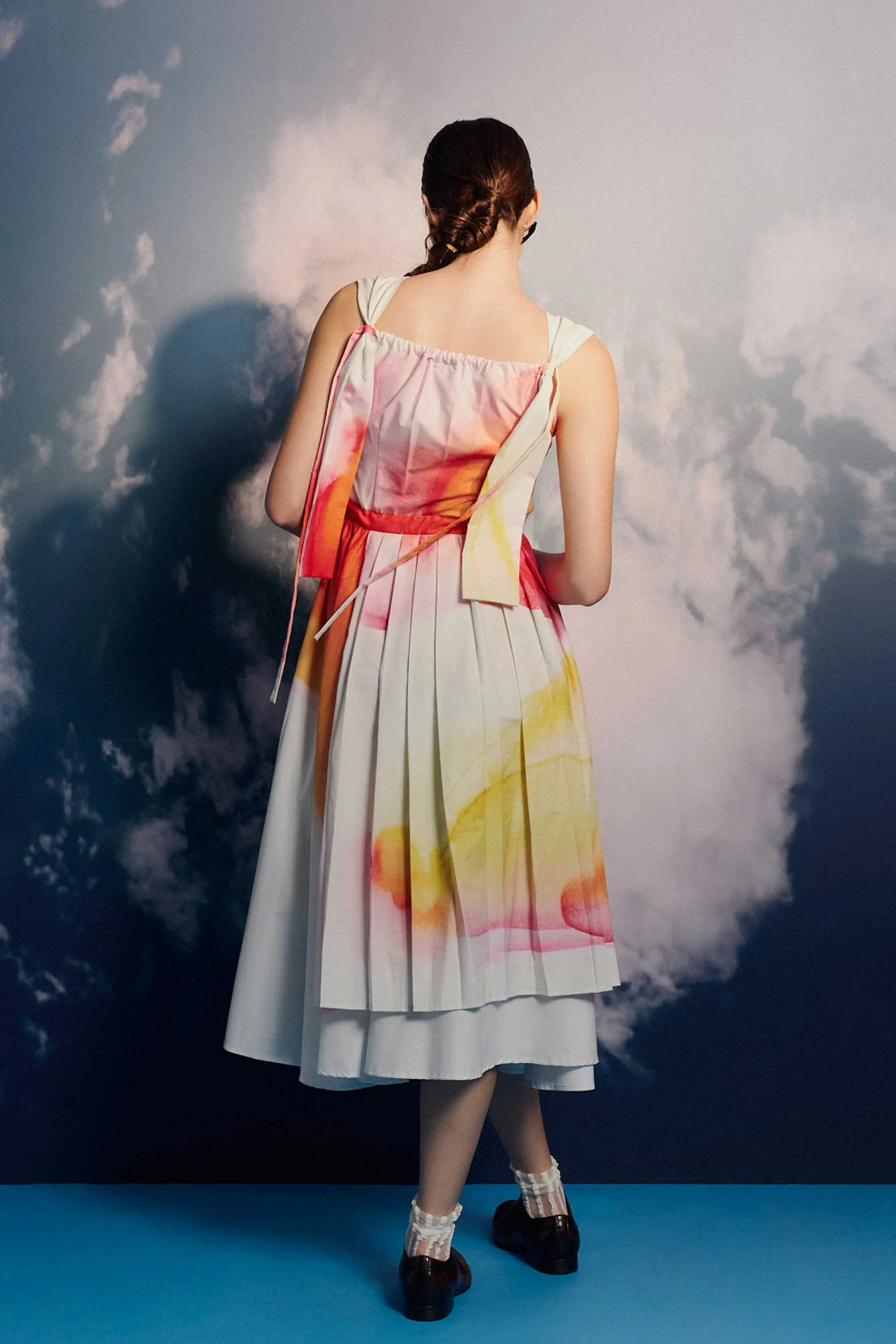 Side Sash Asymmetric Midi Dress (Journey)