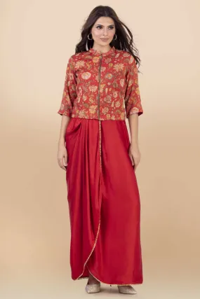 Silk Voile Print Dress Set