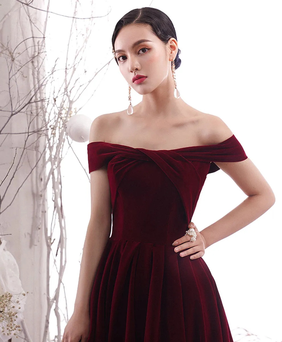 Simple Burgundy Long Prom Dress Burgundy Evening Dress
