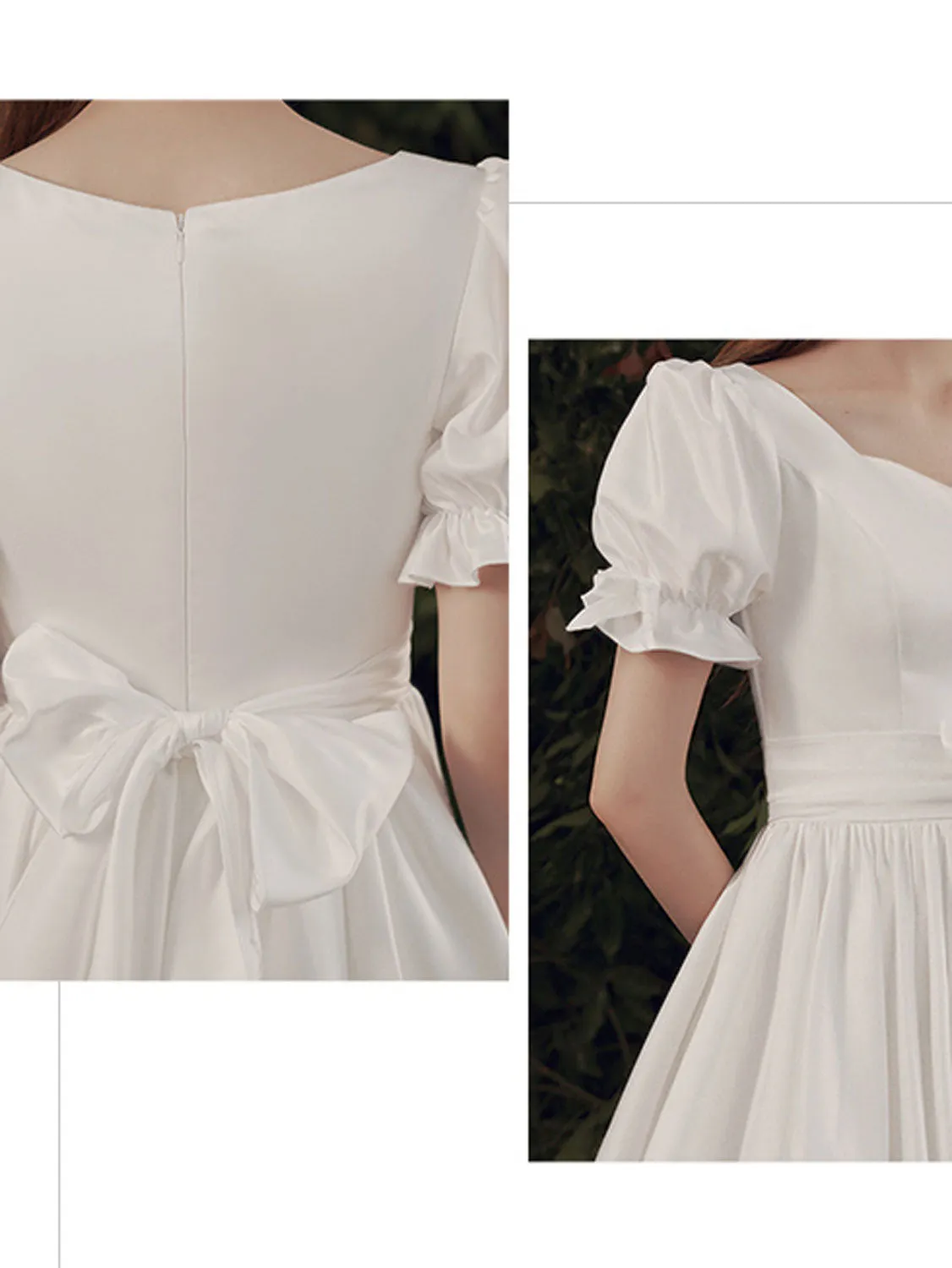 Simple  ivory Long Prom Dress, White Bridesmaid Dresses
