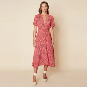 Sonja Midi Dress (Maddy Floral Vintage Red)