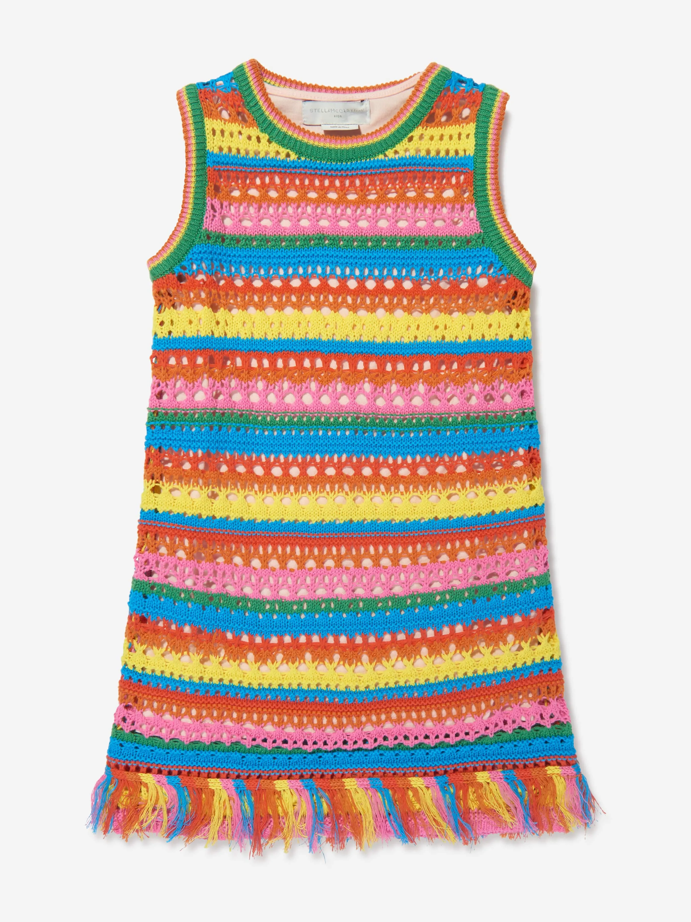 Stella McCartney Girls Striped Knitted Dress In Multicolour