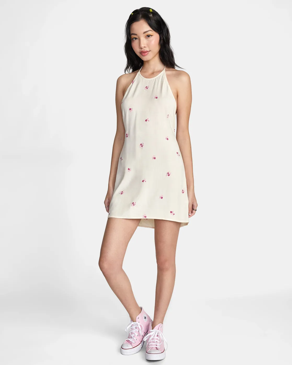 Straight On Halter Dress - Cream
