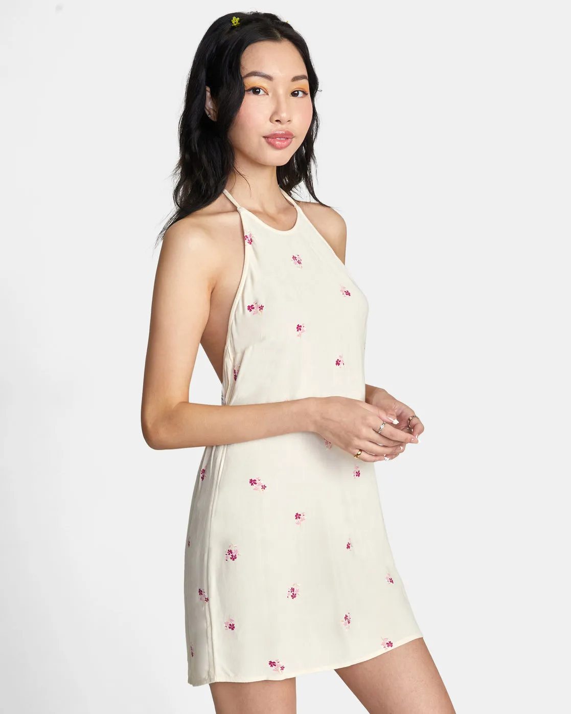 Straight On Halter Dress - Cream