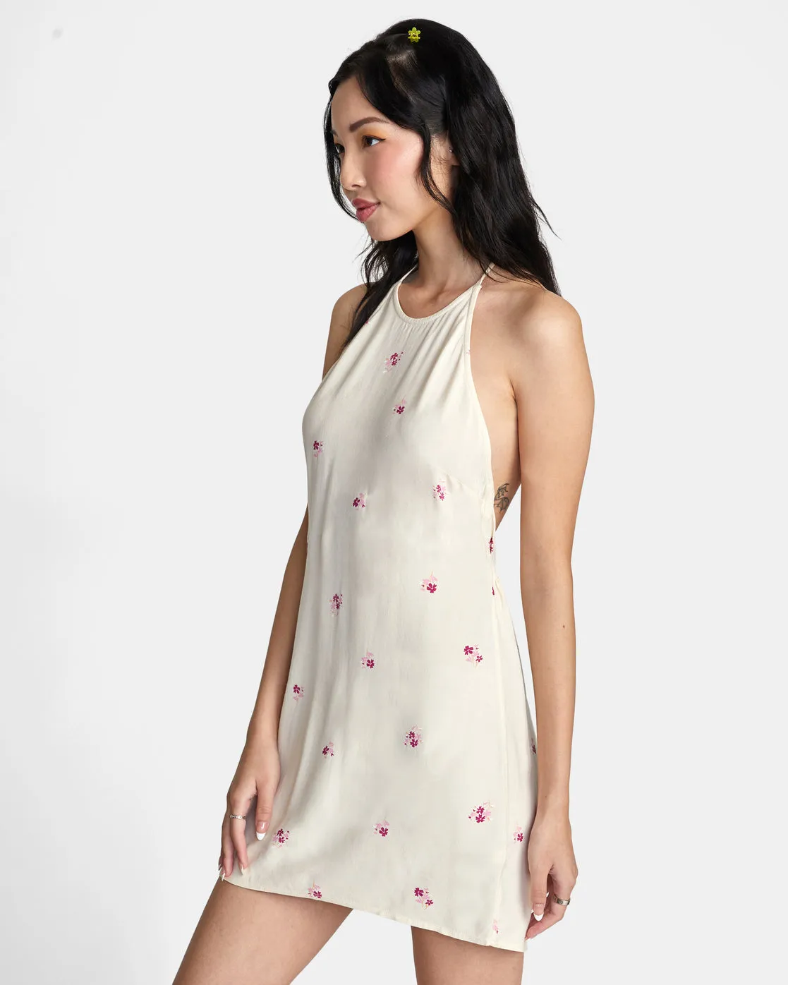 Straight On Halter Dress - Cream