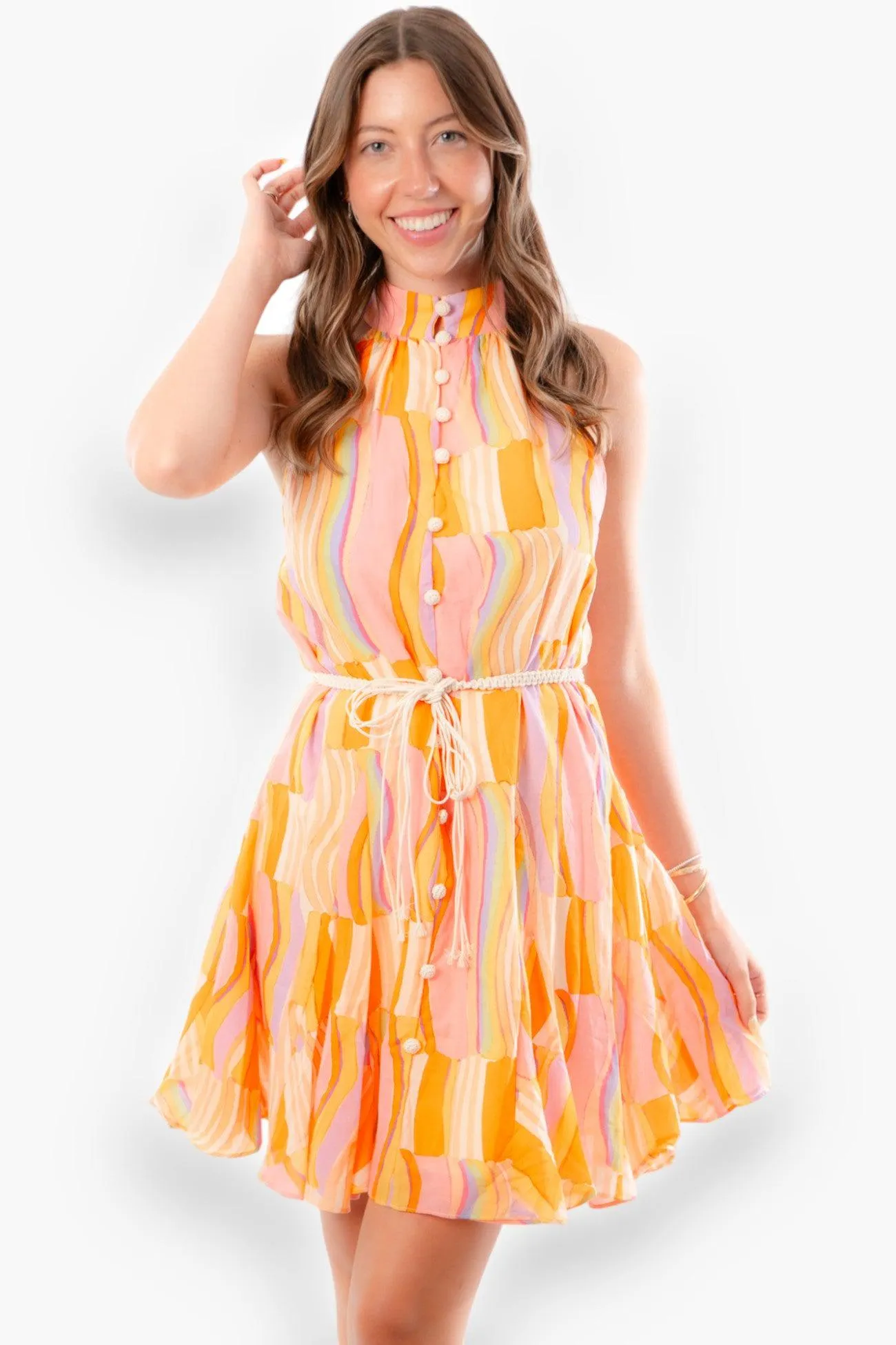 Summer Vibes Halter Mini Dress
