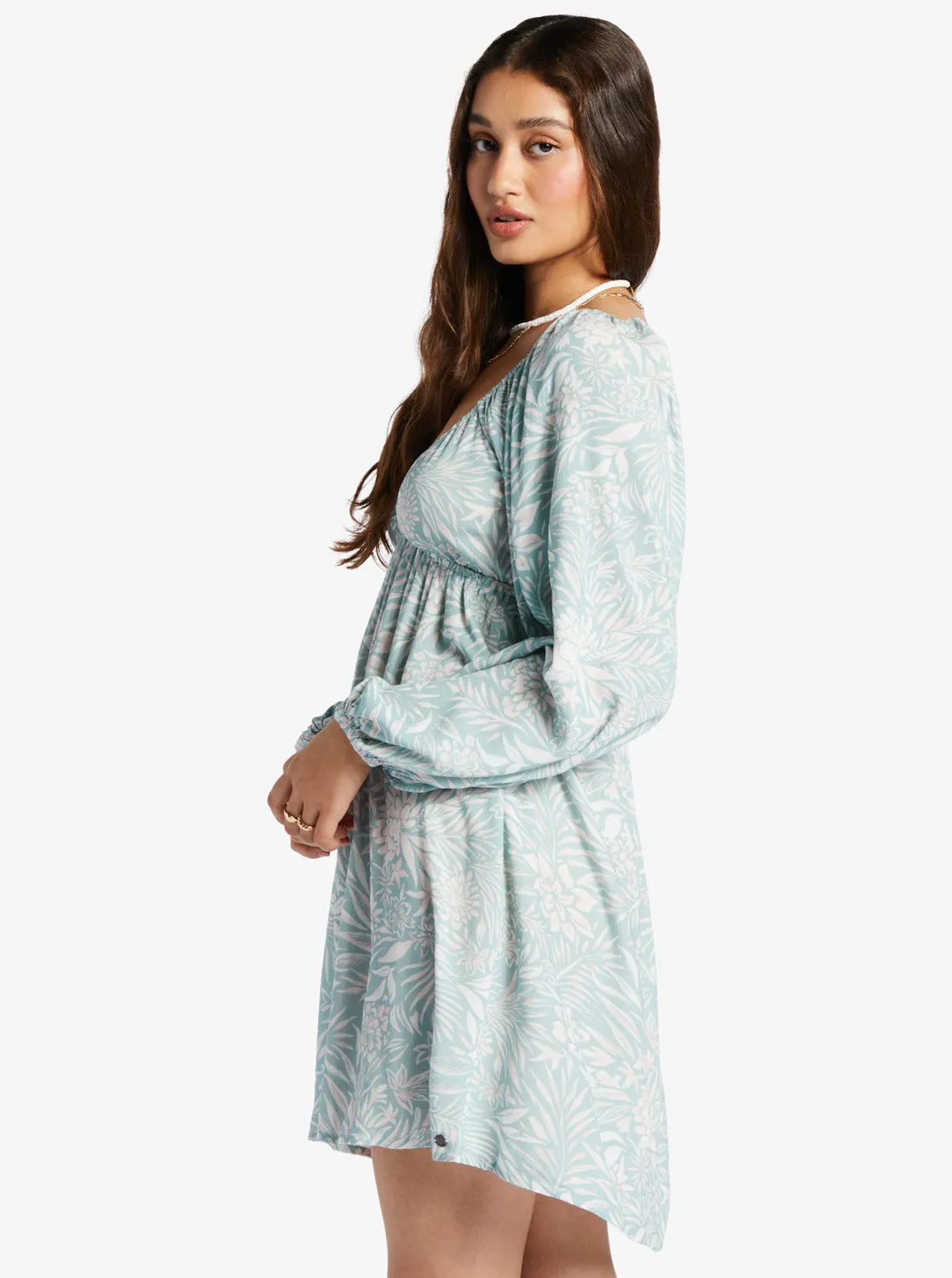 Sweetest Shores Puff Sleeve Dress - Blue Surf Planao Apparel