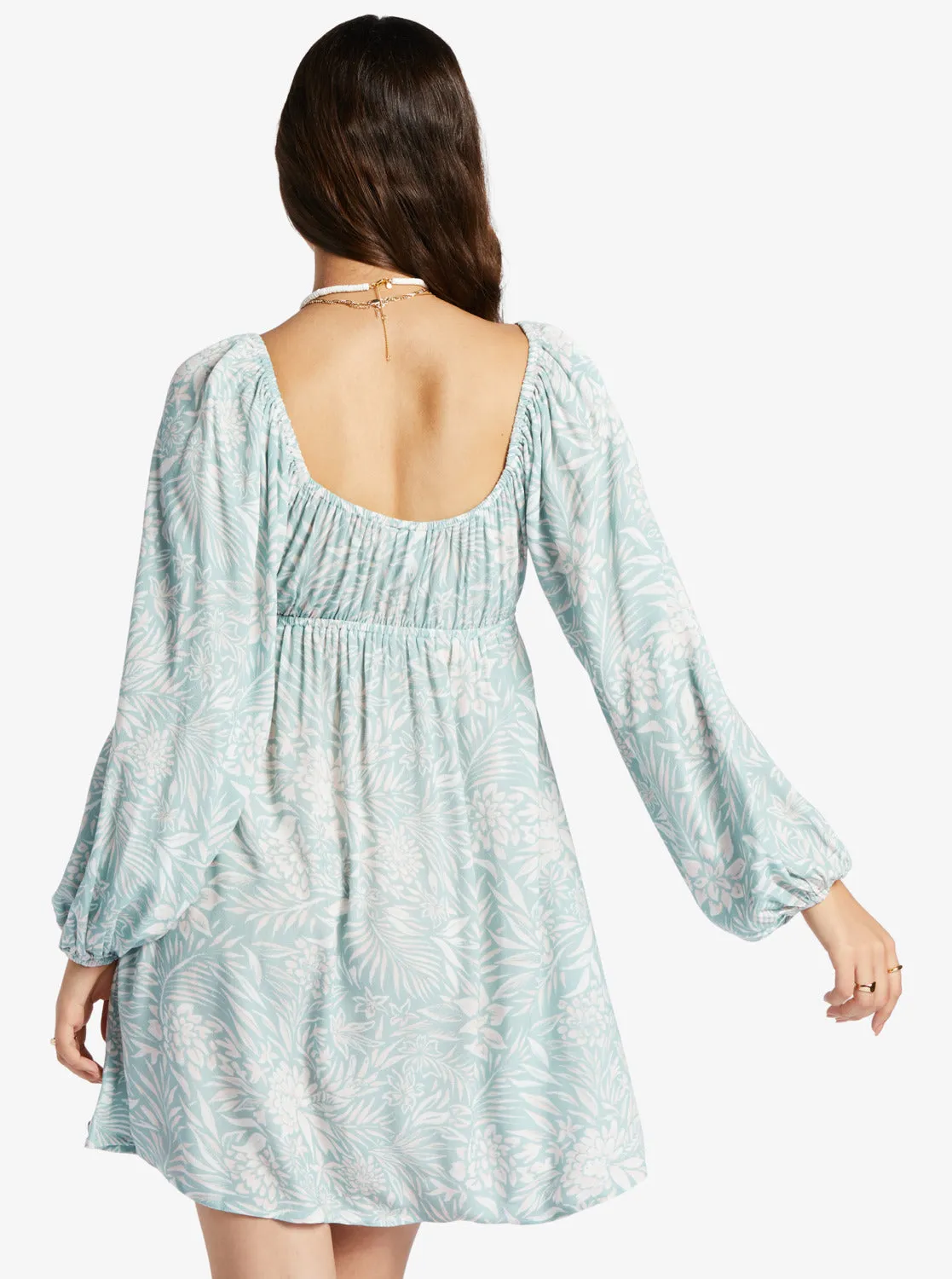 Sweetest Shores Puff Sleeve Dress - Blue Surf Planao Apparel