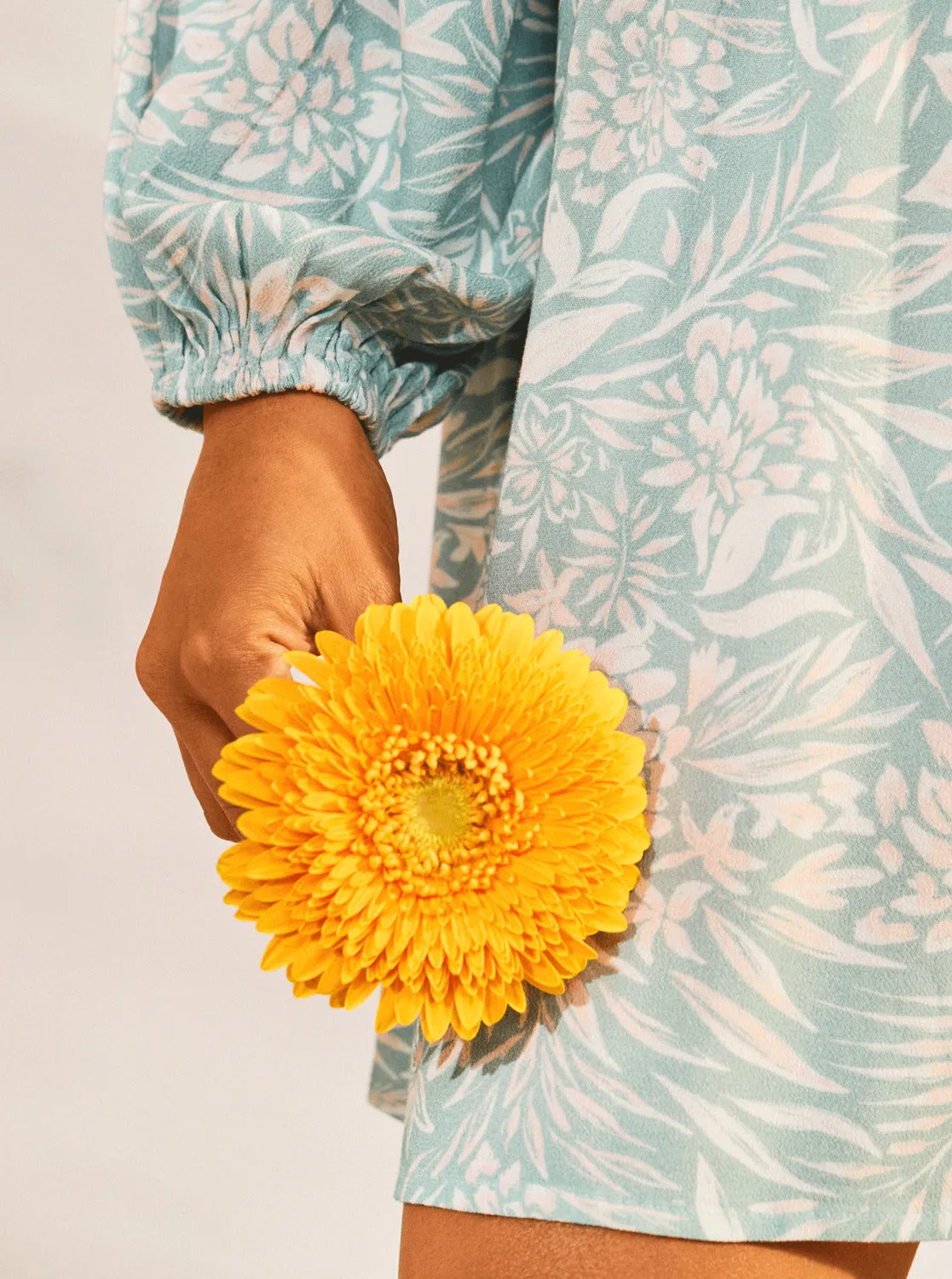 Sweetest Shores Puff Sleeve Dress - Blue Surf Planao Apparel