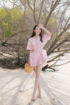 Tana Shirt Short Sleeved Organza Mini Dress