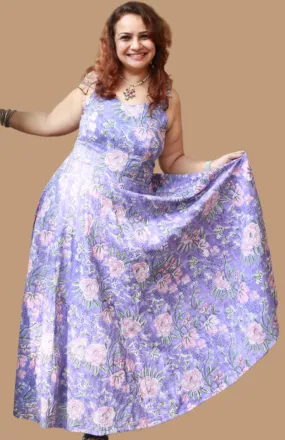 Tarangini | Long  Kali Dress | Purple Sanganeri