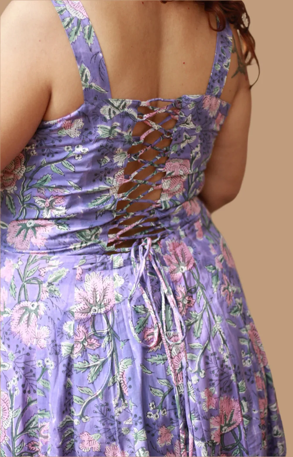 Tarangini | Long  Kali Dress | Purple Sanganeri