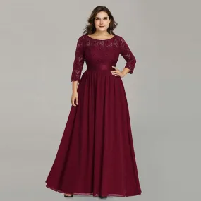 US Ever-Pretty Plus Size Floral Lace Bridesmaid Dresses Long Evening Party Gowns
