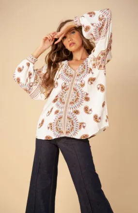 V Neck Top Ivory