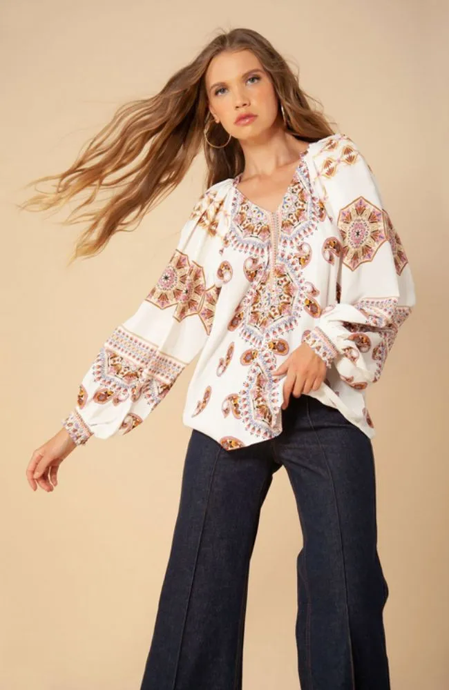 V Neck Top Ivory