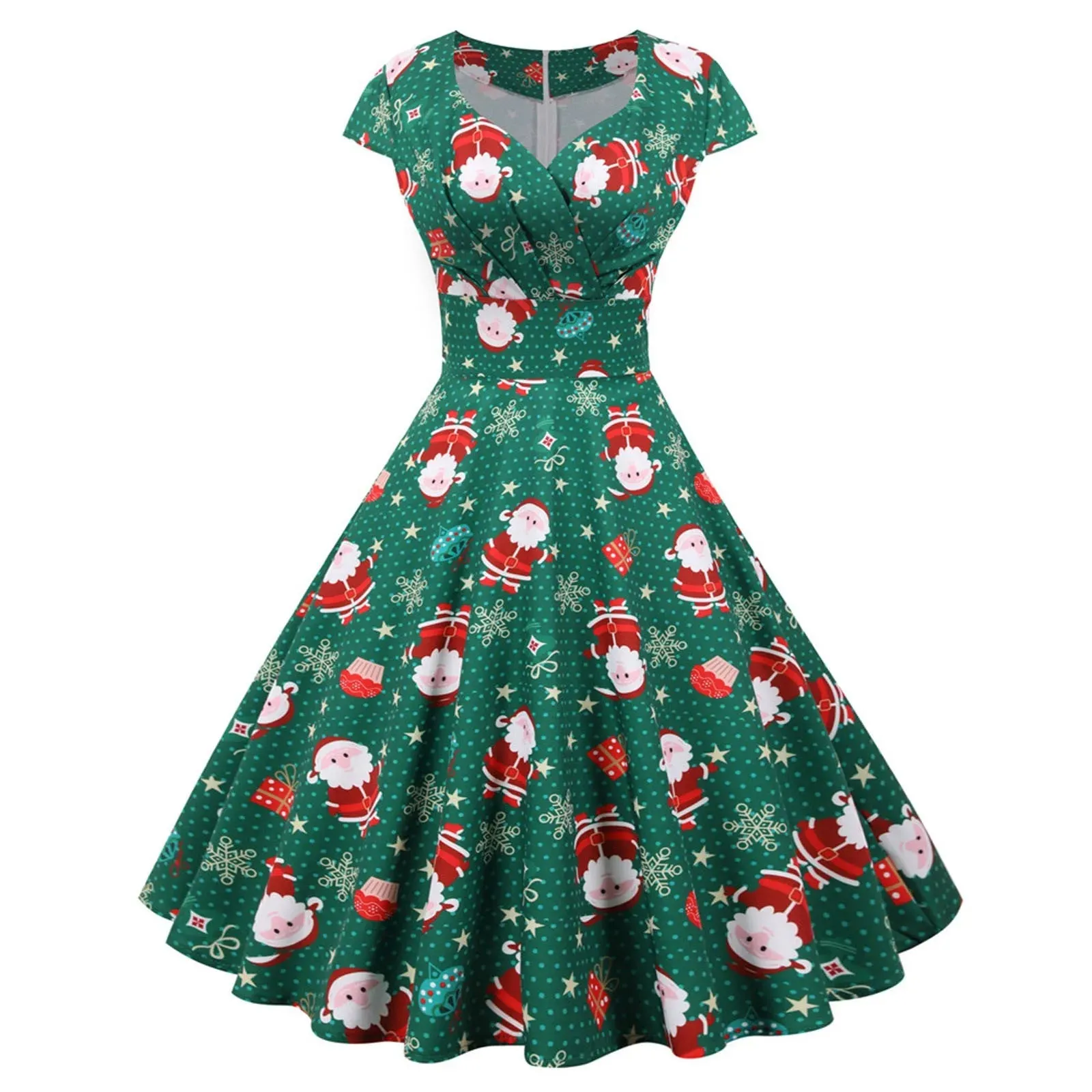 Women Vintage Christmas Versatile Dress